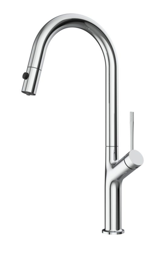 Смеситель для кухни AQUAme Cucina с выдвижным U-изливом и фильтром хром AQM9905CR