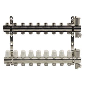 Блок коллекторный Kromwell 1 с термостатическими вставками и запорными клапанами 9 выходов 3/4 EK EU.ST6079950