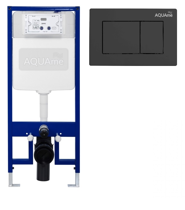Комплект инсталляции 4 в 1 AQUAme Slim с черной клавишей 489х1132 мм AQM4003B