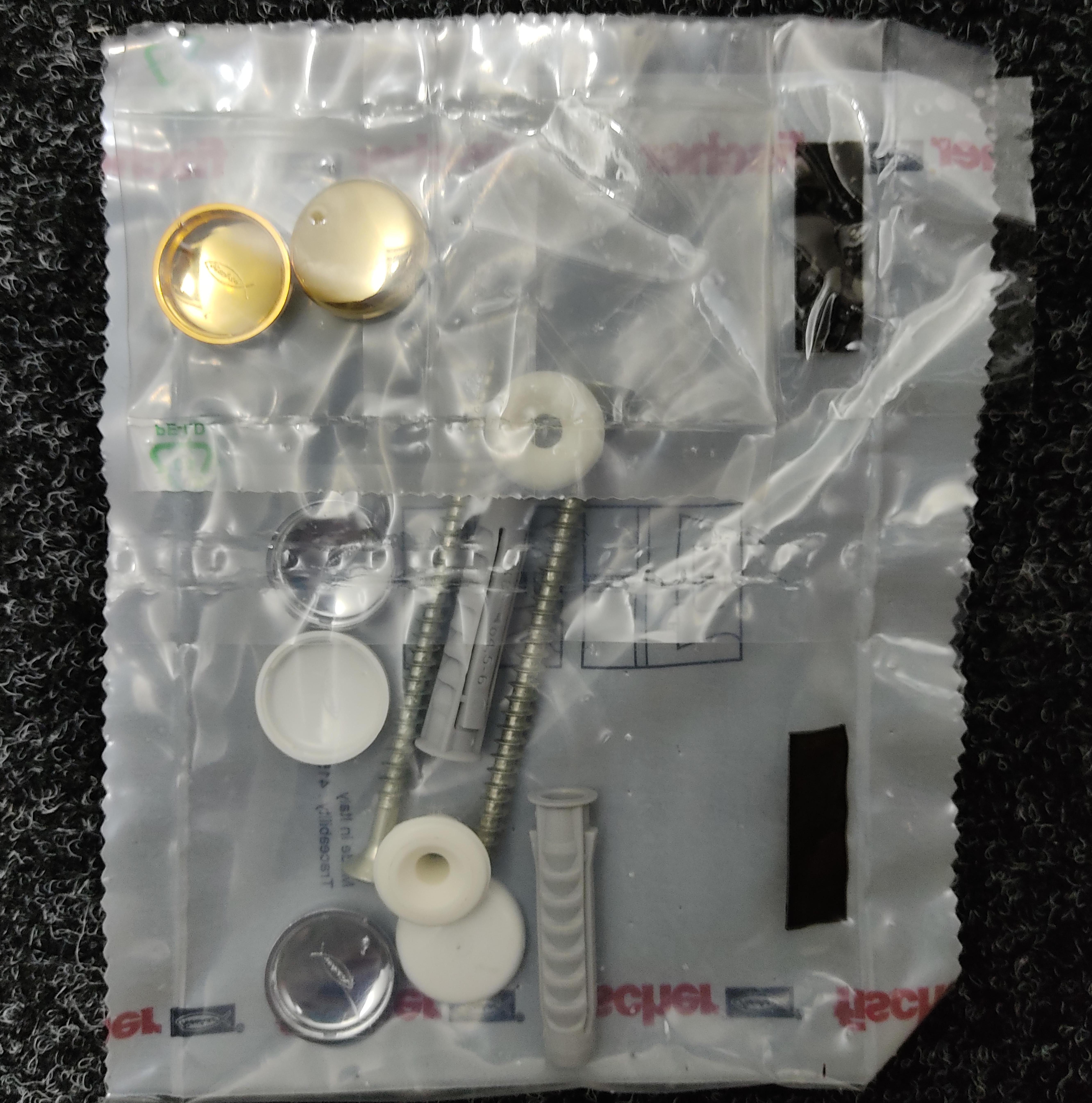 Комплект вертикальных крепежей SIMAS для унитаза и биде золото F90oro