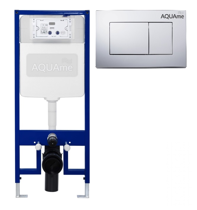 Комплект инсталляции 4 в 1 AQUAme Slim с хромированной клавишей 489х1132 мм AQM4003CR