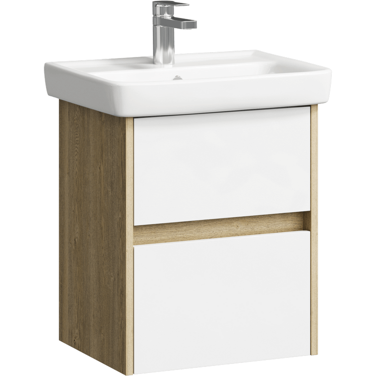 Тумба под умывальник подвесная AQUATON Сити 500х590х380 мм 2 ящика дуб балтийский CI0105DB