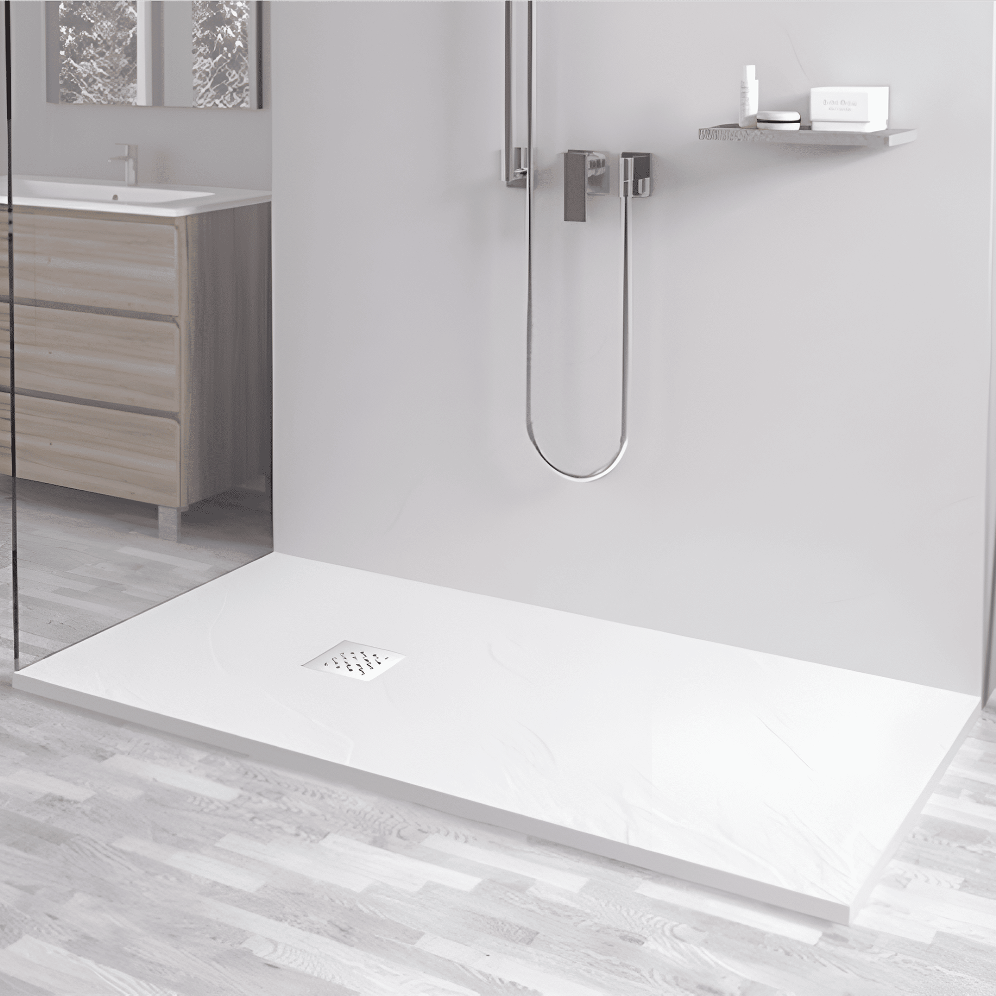 Душевой поддон прямоугольный RGW Stone Tray-W белый 900x1000 мм 14152910-01-11