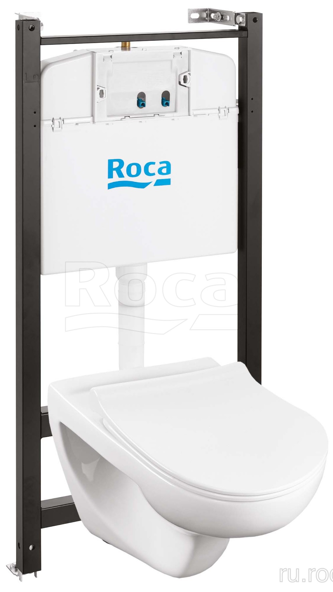 Комплект инсталляция с подвесным унитазом Roca Victoria Rimless и сиденьем Slim без кнопки 893105010