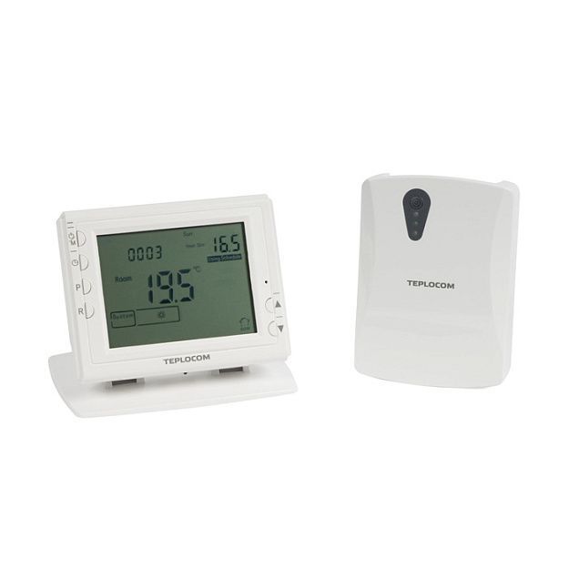 Термостат комнатный беспроводной программируемый Teplocom TS-Prog-2AA/3A-RF 915