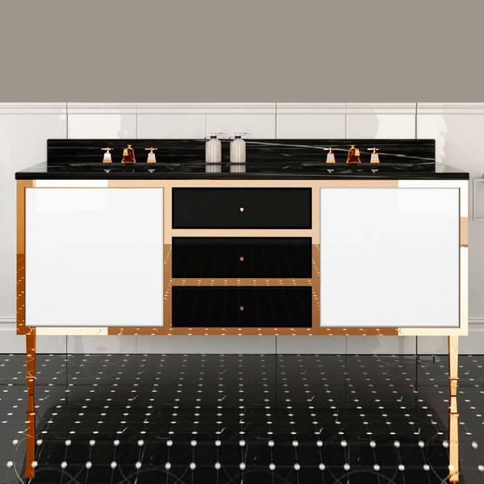 Комплект мебели напольный Devon&Devon Jazz 3 (раковина Swindon) cream/deep black/oro ACSWINDONDS bi / B3