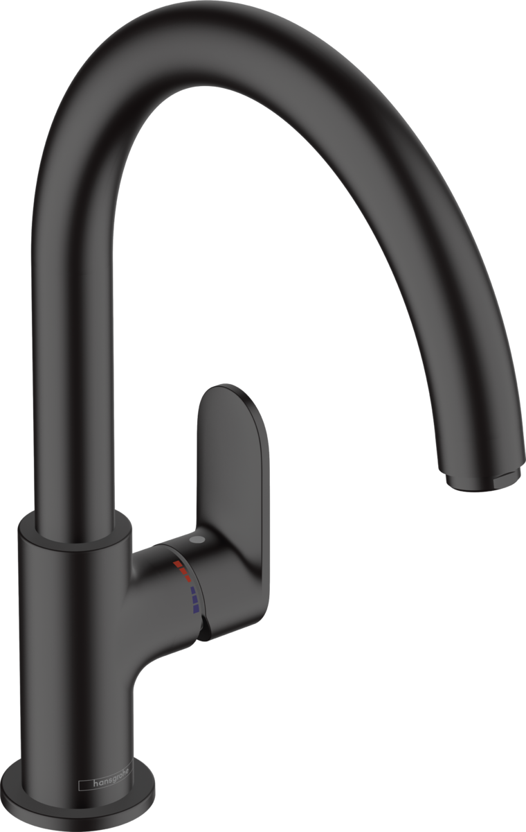 Смеситель для кухни Hansgrohe Vernis Blend M35 однорычажный матовый чёрный 71870670