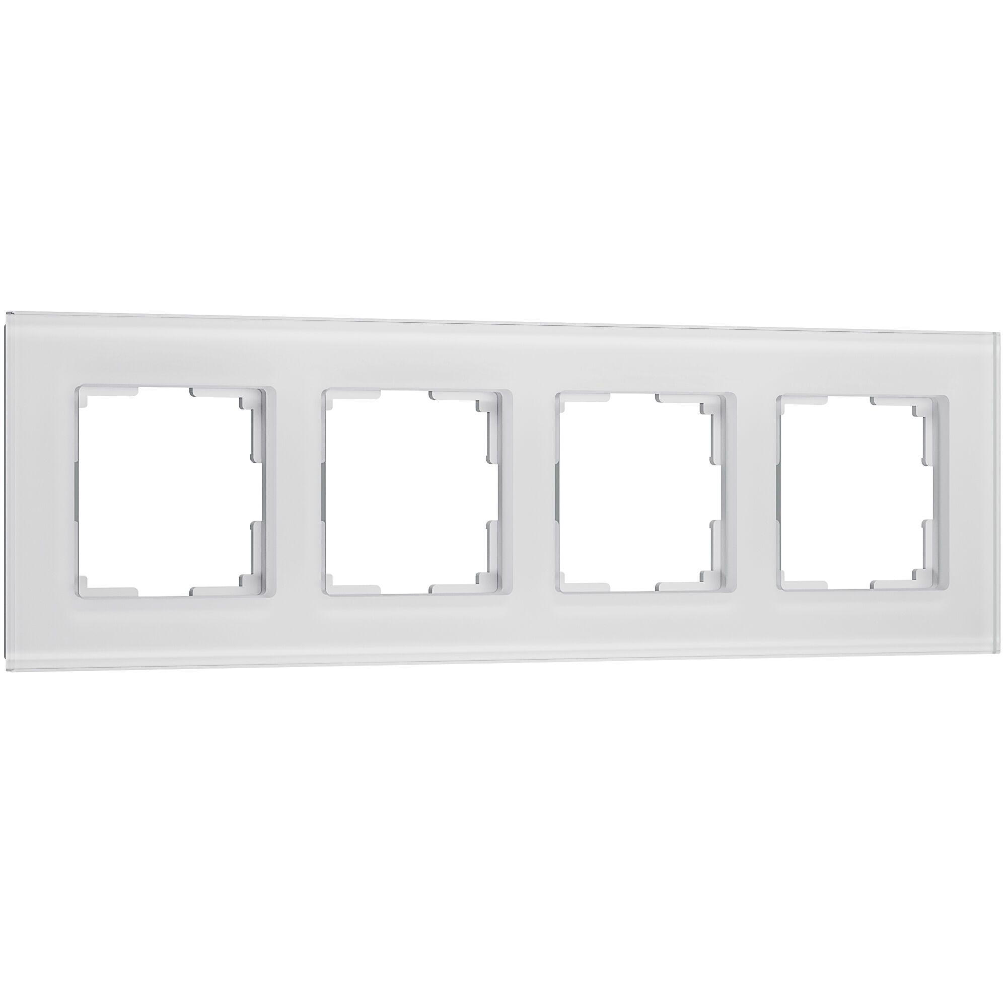 Рамка из стекла на 4 поста Senso белый soft-touch W0043101