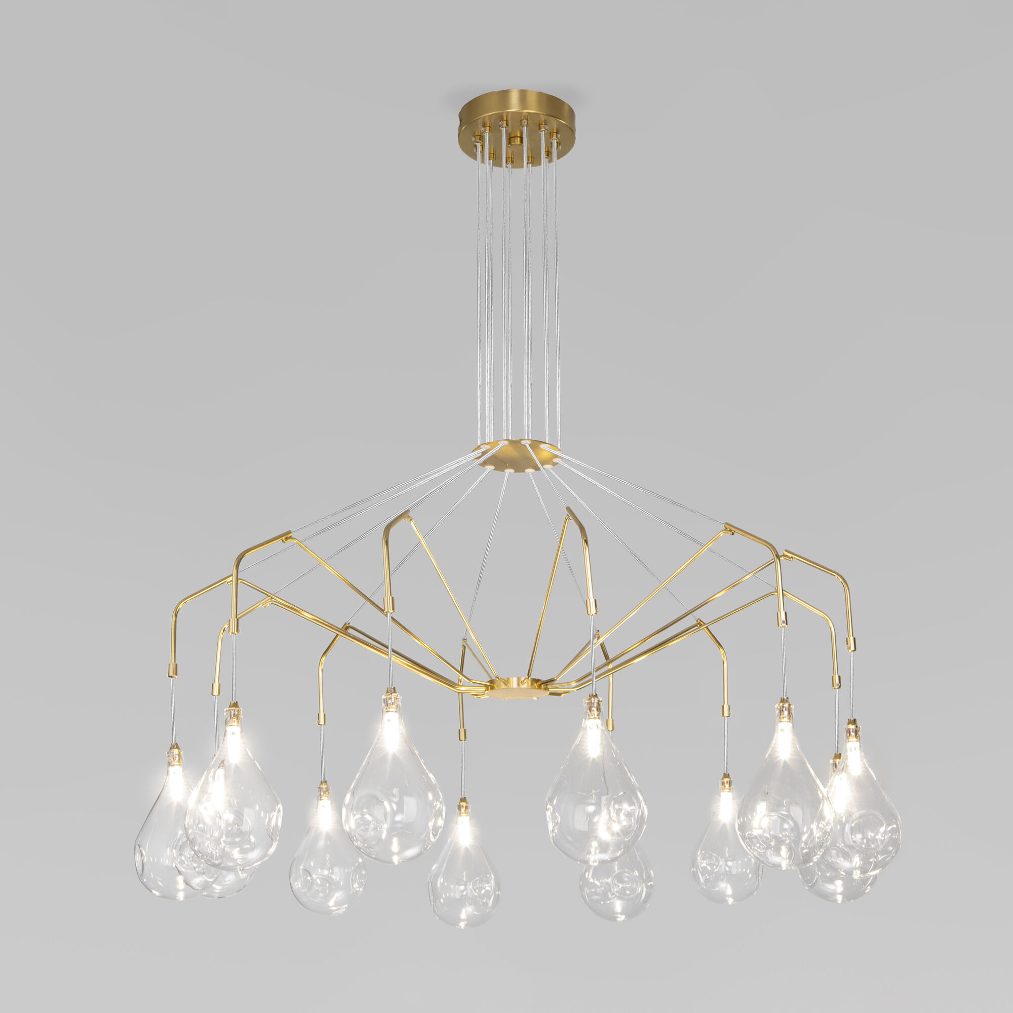 Умная подвесная люстра со стеклянными плафонами 201002/12