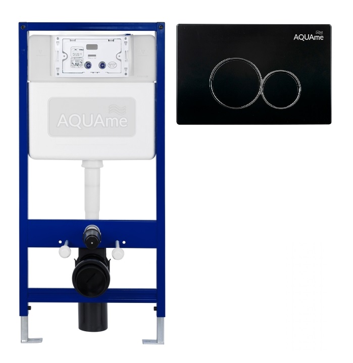 Комплект инсталляции 4 в 1 AQUAme с черной клавишей 525х1054 мм AQM4005B