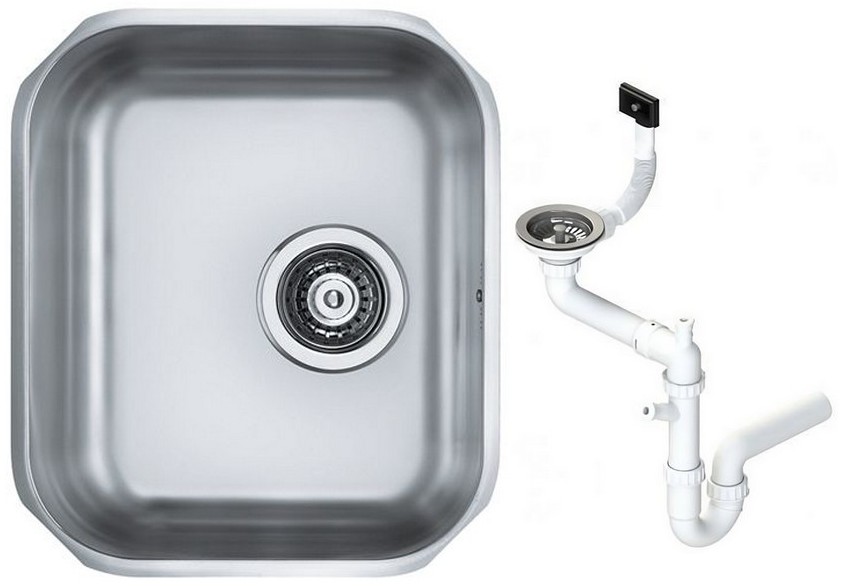 Мойка кухонная Alveus Variant 40 340х400х180 мм под столешницу с сифоном 1009392