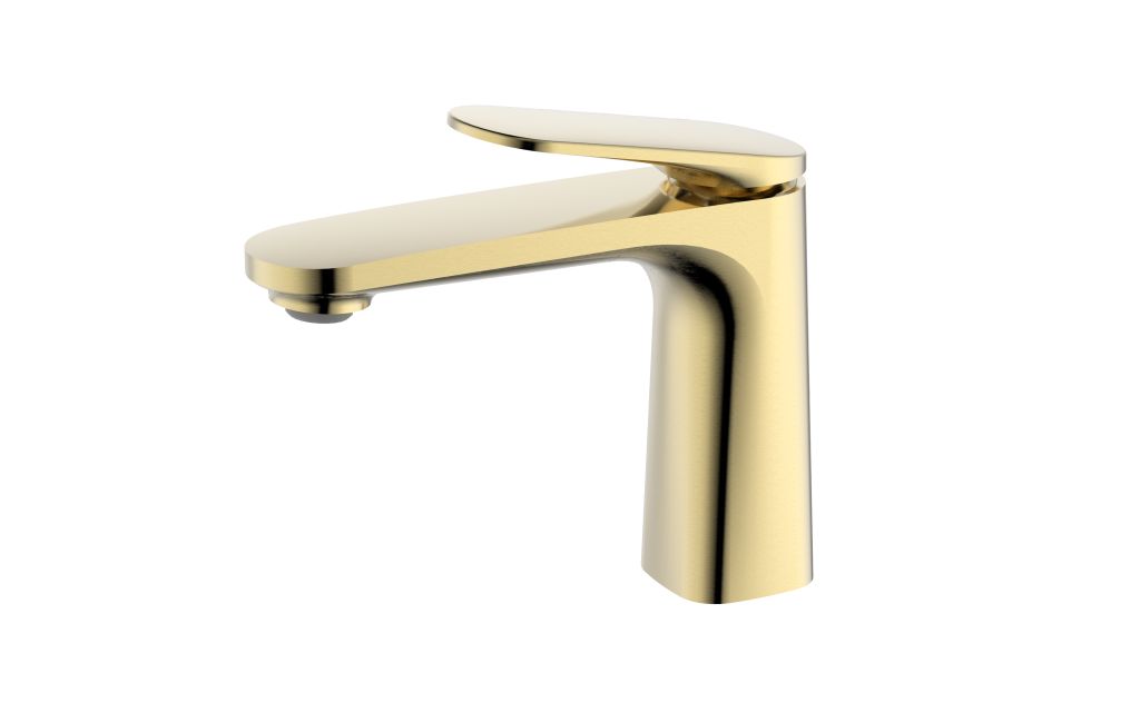 Смеситель для раковины Aquanet Imola без донного клапана матовое золото AQM6710BG