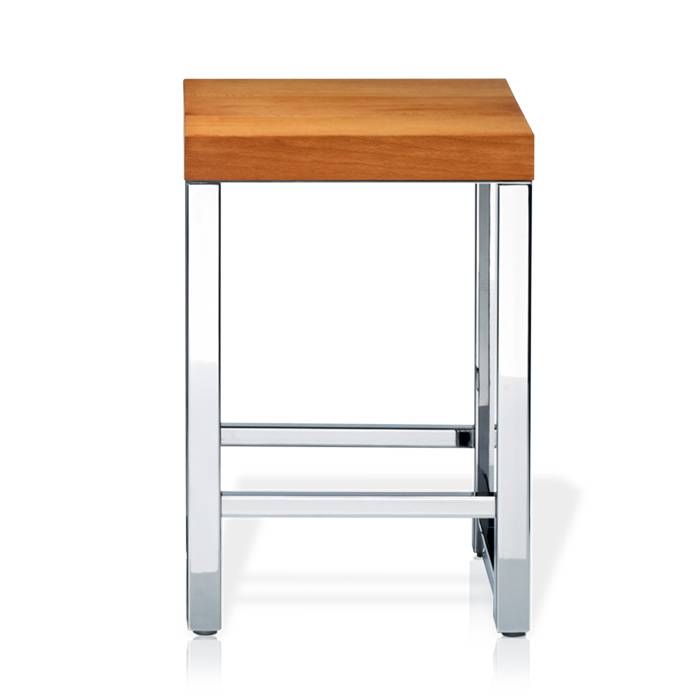 Табурет Decor Walther Wood HO 30x30x44 см сталь полированная / светлый бук 0926786