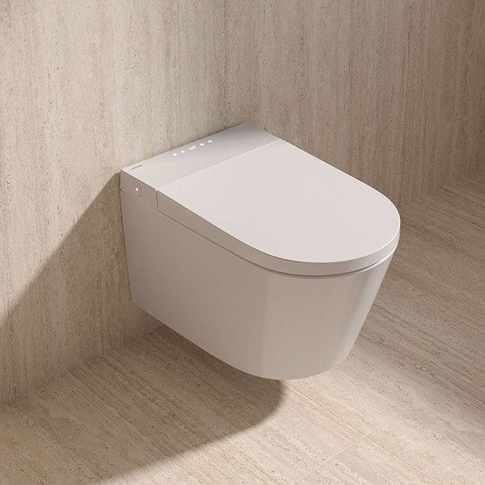 Умный унитаз Kerama Marazzi ТекВейв подвесной 38x59 см белый глянцевый KMTWWc59GWh2