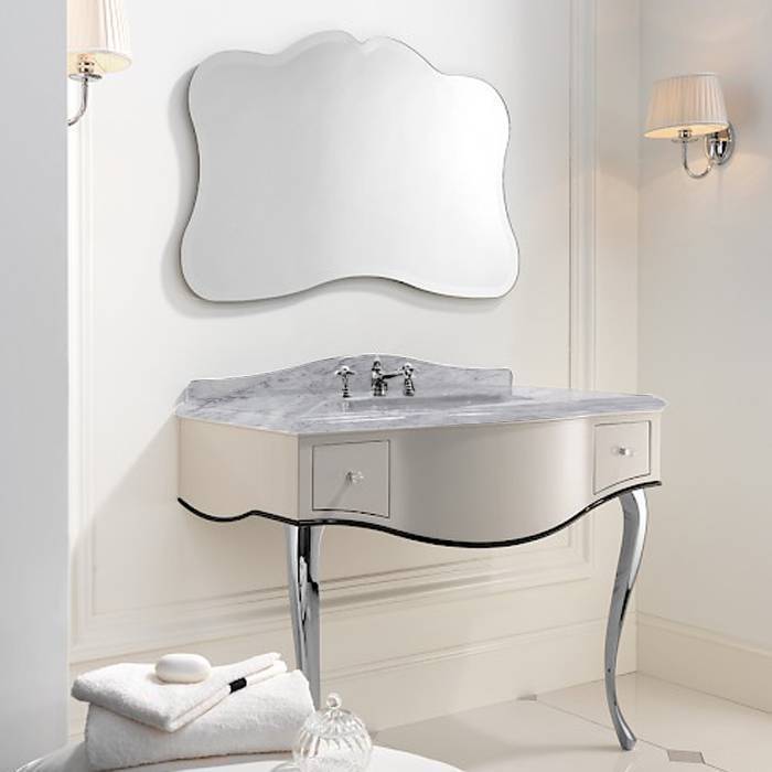 Комплект мебели напольный Devon&Devon Audrey мрамор Bianco Carrara ножки хром белый/черный ACSWINDONDS bi/DEAUDRBCACR/PWcprPW/LS-SWINDON/1F