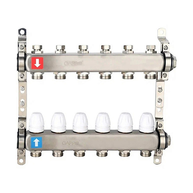 Комплект коллекторов Gappo G428 нержавеющая сталь 1 на 7 выходов 3/4 EK G428-7