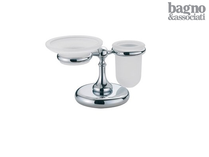 Набор настольный Boheme Reece мыльница и стакан сатиновое стекло хром RE 773.51