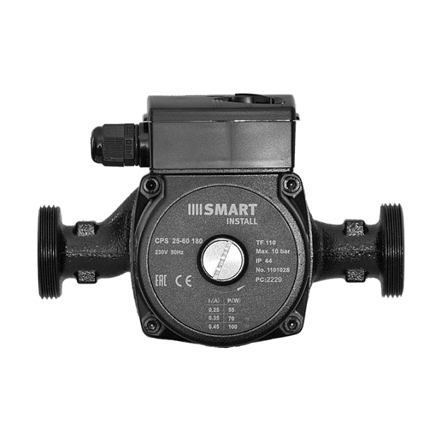 Насос циркуляционный Smart Install CPS 25-60 180 мм 100 Вт с гайками 110102S