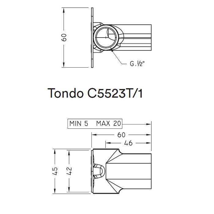 Встраиваемая часть для настенного смесителя Nicolazzi Unico Tondo C5523T/1