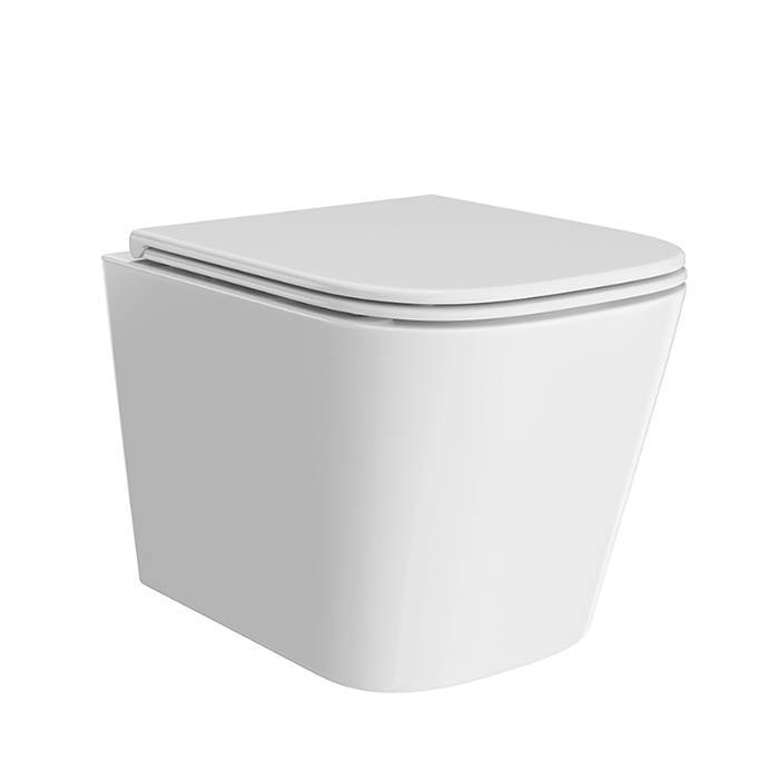 Унитаз подвесной Kerama Marazzi Cubo безободковый с сиденьем белый глянцевый CU.wc.02