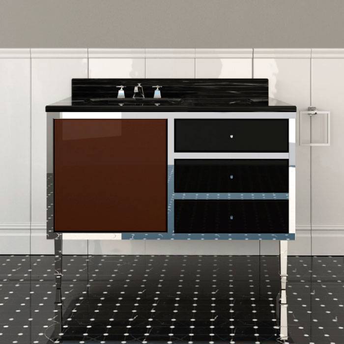 Комплект мебели напольный Devon&Devon Jazz 2 (раковина Swindon) fango/deep black ACSWINDONDS bi / A2/NM/SWINDON/DB/1