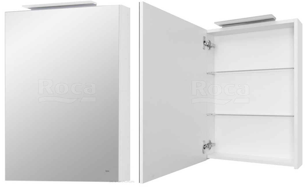 Шкаф зеркальный Roca Oleta 500х700х137 мм петли слева LED белый глянец A857643806