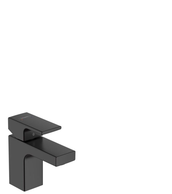 Смеситель для раковины hansgrohe Vernis Shape 70 однорычажный со сливным гарнитуром матовый черный 71560670