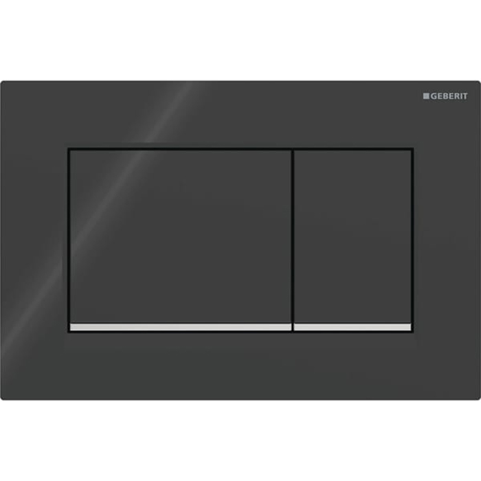 Клавиша смыва Geberit Sigma30 для двойного смыва квадратная черный/хром 115.883.KM.1