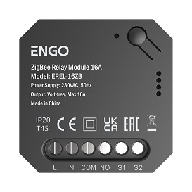 Реле ZigBee ENGO 1x16A выход NO-COM EREL-16ZB
