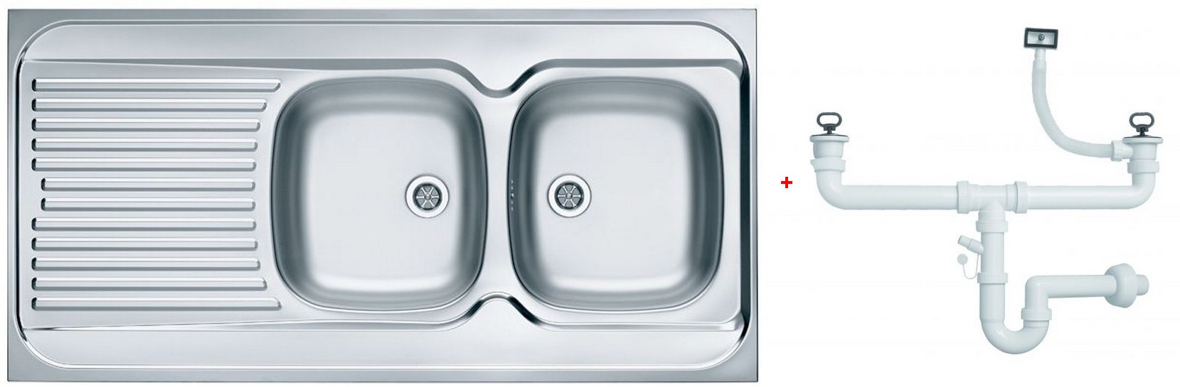 Мойка кухонная Alveus Classic 100 1200х600х160 мм накладная правая 2 чаши 1009085