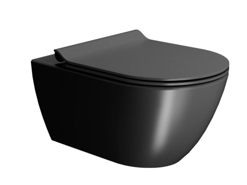 Уценка. Унитаз подвесной безободковый GSI Pura Swirlflush 550х360 мм черный матовый 881526_УЦ/8