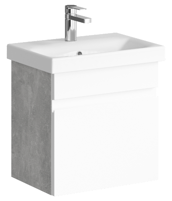 Тумба под умывальник подвесная Aqwella Smart 500х510х350 мм бетон светлый SRT0105BS