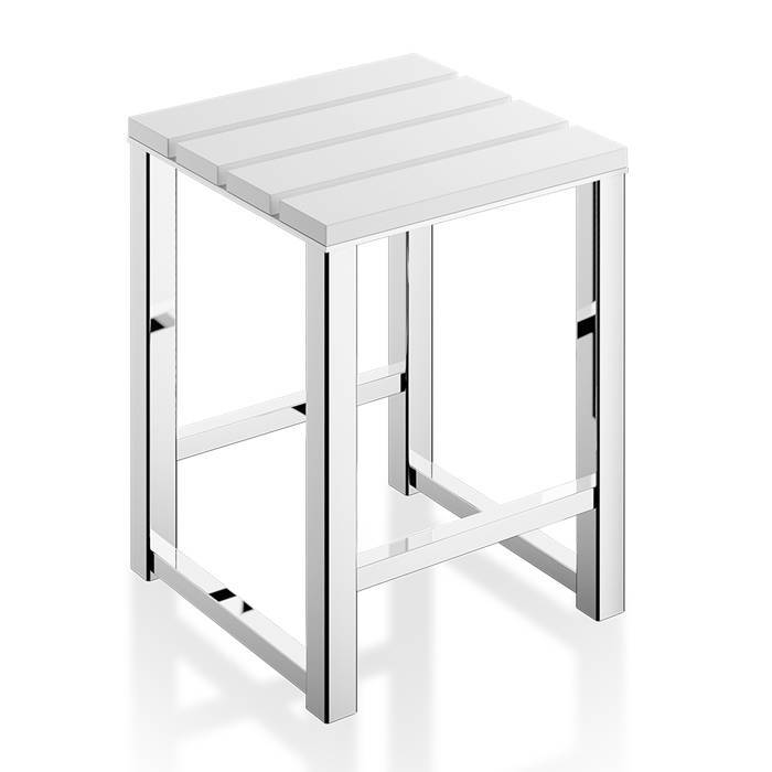 Табурет напольный Decor Walther DW 68 42.5x30x30 см хром/белый 0503654
