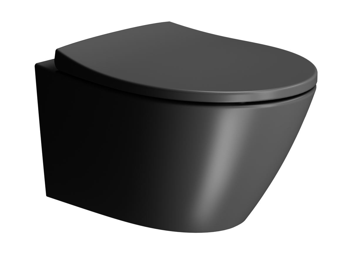 Унитаз подвесной безободковый GSI Modo Swirlflush 520x370 мм черный матовый Ardesia 9816FR526