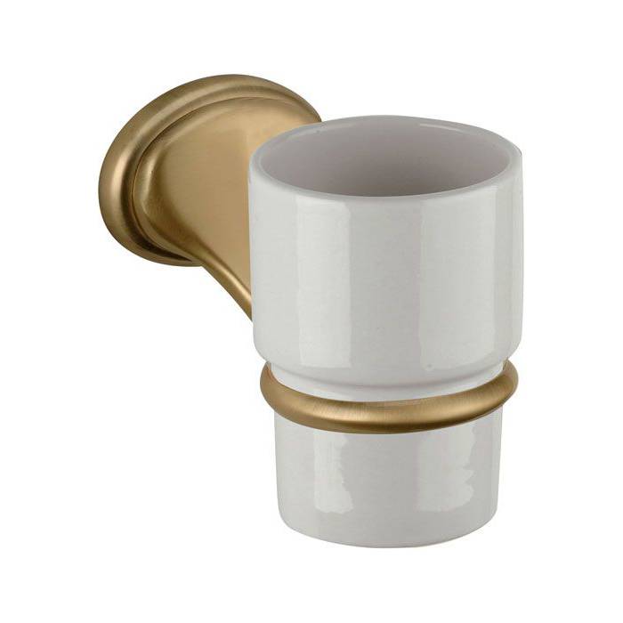 Стакан для зубных щеток Daniel Revival подвесной керамика белый бронза REPB940 br 63