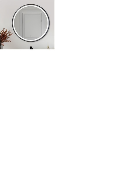 Зеркало AQUAme D800 мм в черном профиле с подсветкой и подогревом AQM9111B