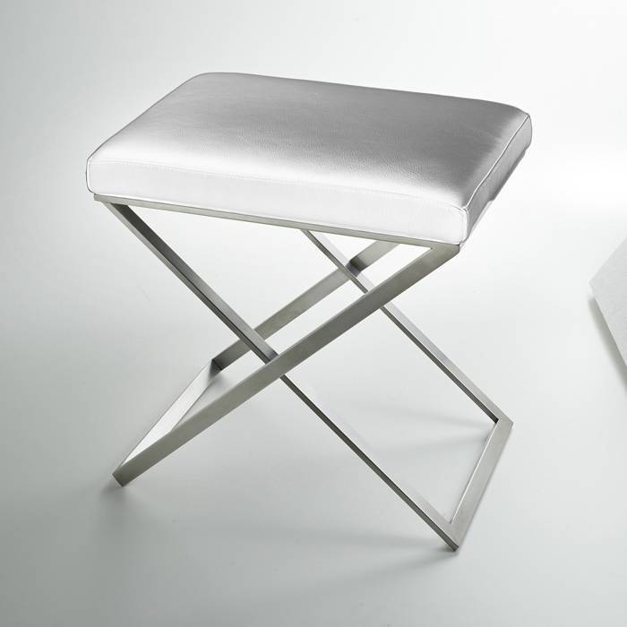 Стул для ванной 3SC LinoLone 50х50х36 см белая кожа никель сатинированный LONE/NX/01