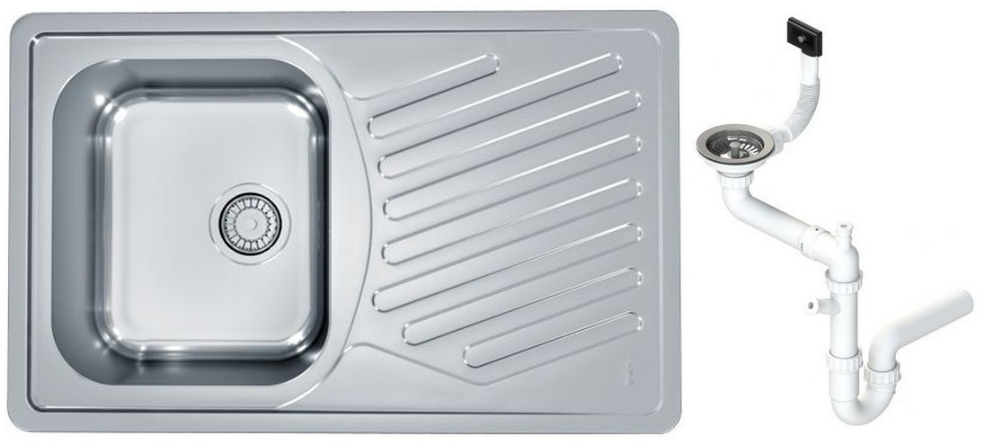 Мойка кухонная Alveus Elegant 30 810х510х190 мм оборачиваемая с сифоном 1126348