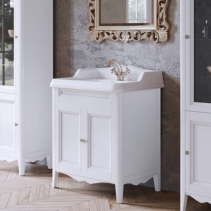 Комплект мебели для ванной Tiffany World Veronica Nuovo 73 см напольный белый VER2073-B/AR834bi