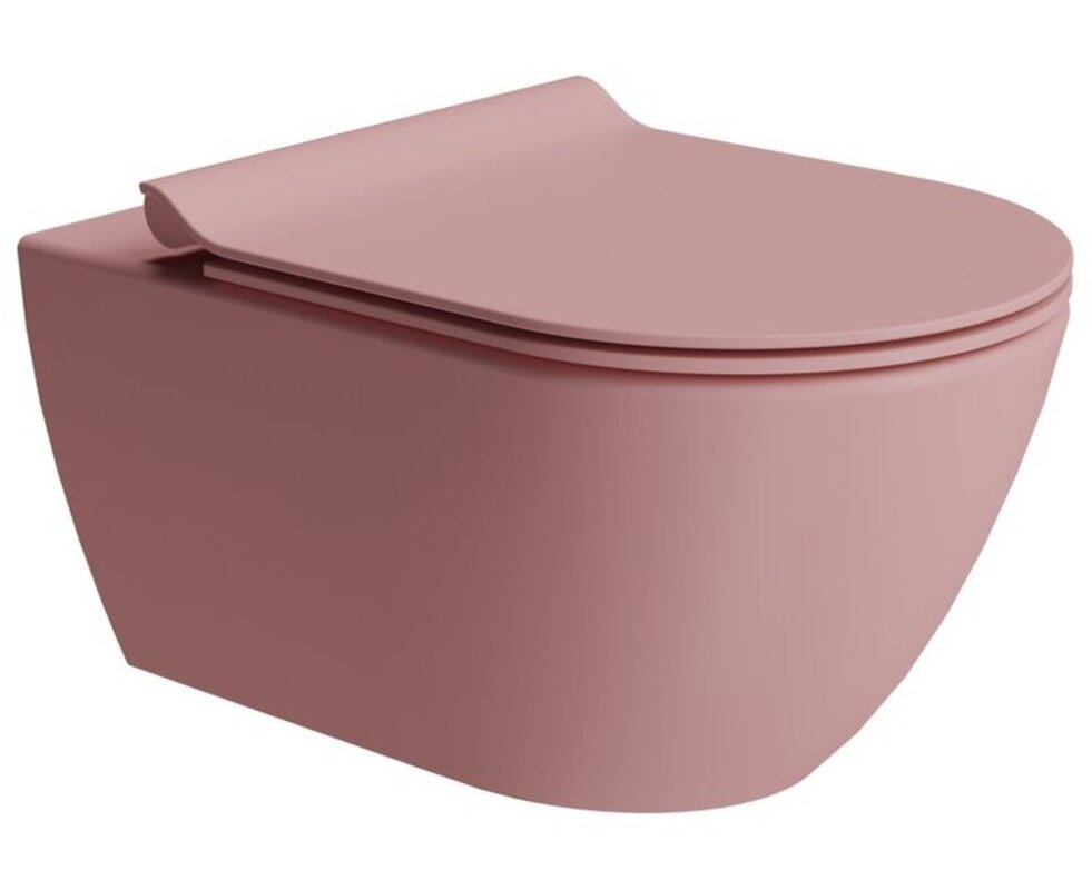 Унитаз подвесной безободковый GSI Pura 550x360 мм Swirlflush Blush Matte 8815FR524