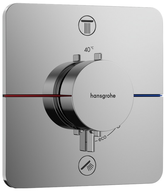 Термостат hansgrohe ShowerSelect Comfort Q для 2 потребителей внешняя часть хром 15583000