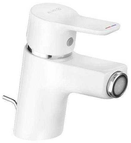 Смеситель для биде KLUDI PureEasy со сливным гарнитуром белый 375339165