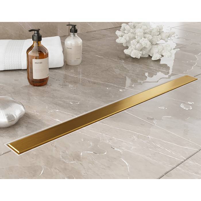 Трап душевой Plumberia Selection PS MODULAR 4x70 мм комбинированный затвор золото брашированное PSM70OB