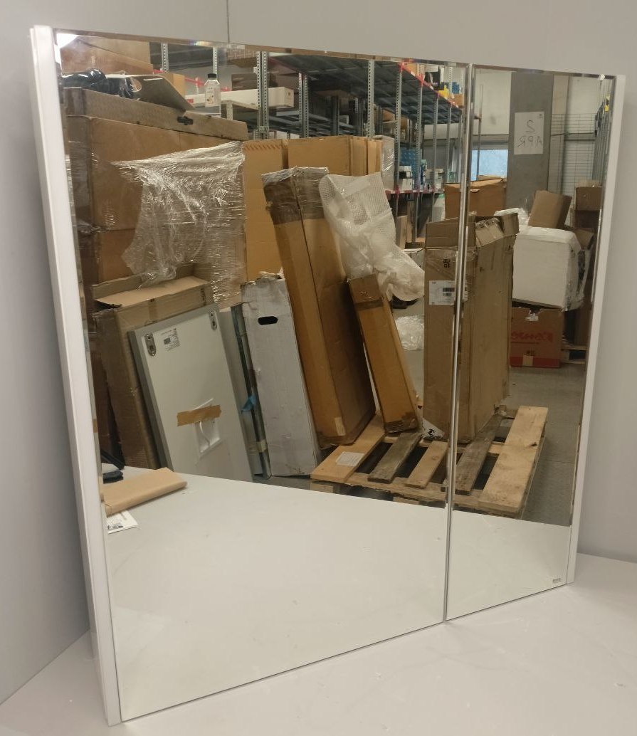 Шкаф зеркальный Roca UP 778х810х145 мм 4 полки LED розетка белый глянец ZRU9303017