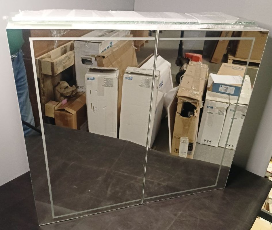 Шкаф зеркальный Aquanet Simplex 800х700х155 мм LED 4000K сенсор Белый SLX0408