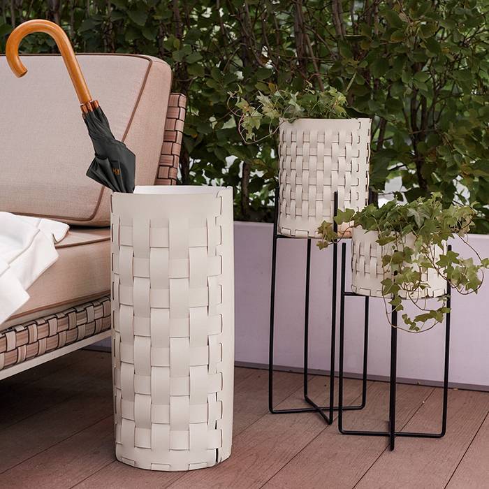 Зонтница ADJ Bottega D22xH51 см панна котта/белый 2051.16/10