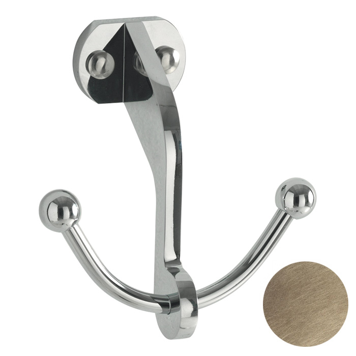 Крючок двойной Kerasan подвесной бронза 742493