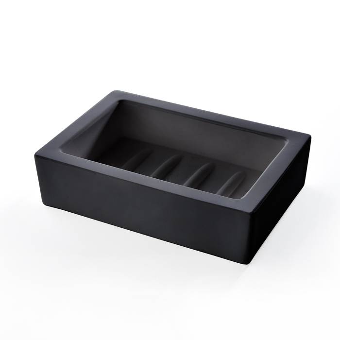 Мыльница настольная 3SC Mood Black Solid Surface черный матовый MN01A