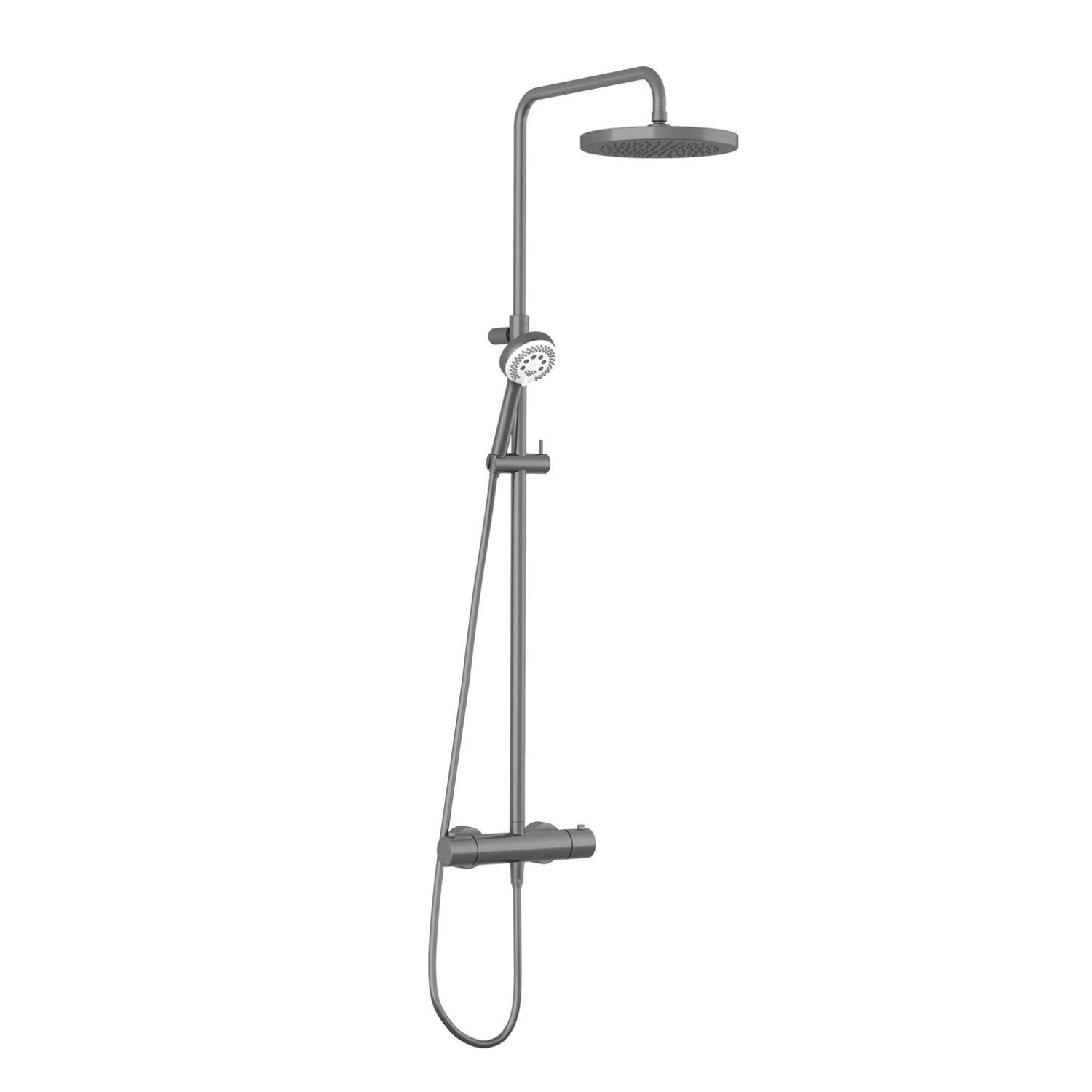Kludi 68082N200 Logo Душевая система для душа, с терм., Ø245/96 мм, 1/3 режима, Оружейная сталь 68082N200