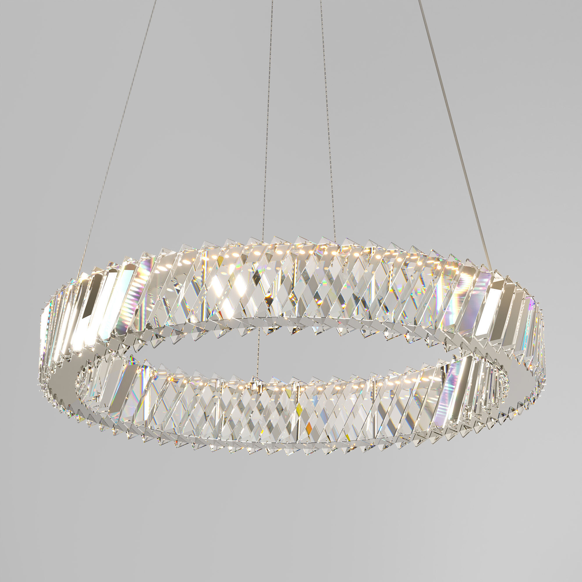 Светодиодная хрустальная люстра 101004 LED никель хрусталь Strotskis